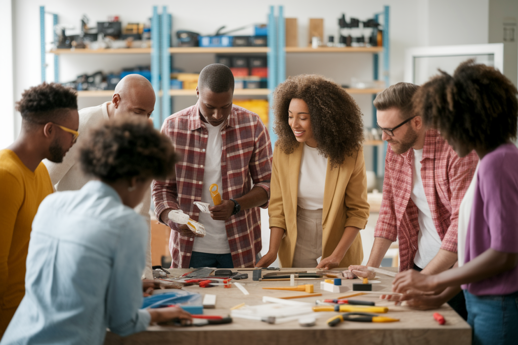 personnes-dos-table-outils-atelier
